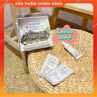 [CHÍNH HÃNG] Miếng dán làm trắng răng nhanh Crest 3D- Than hoạt tính Whitestrips Charcoal Mint, Không lo ê buốt răng