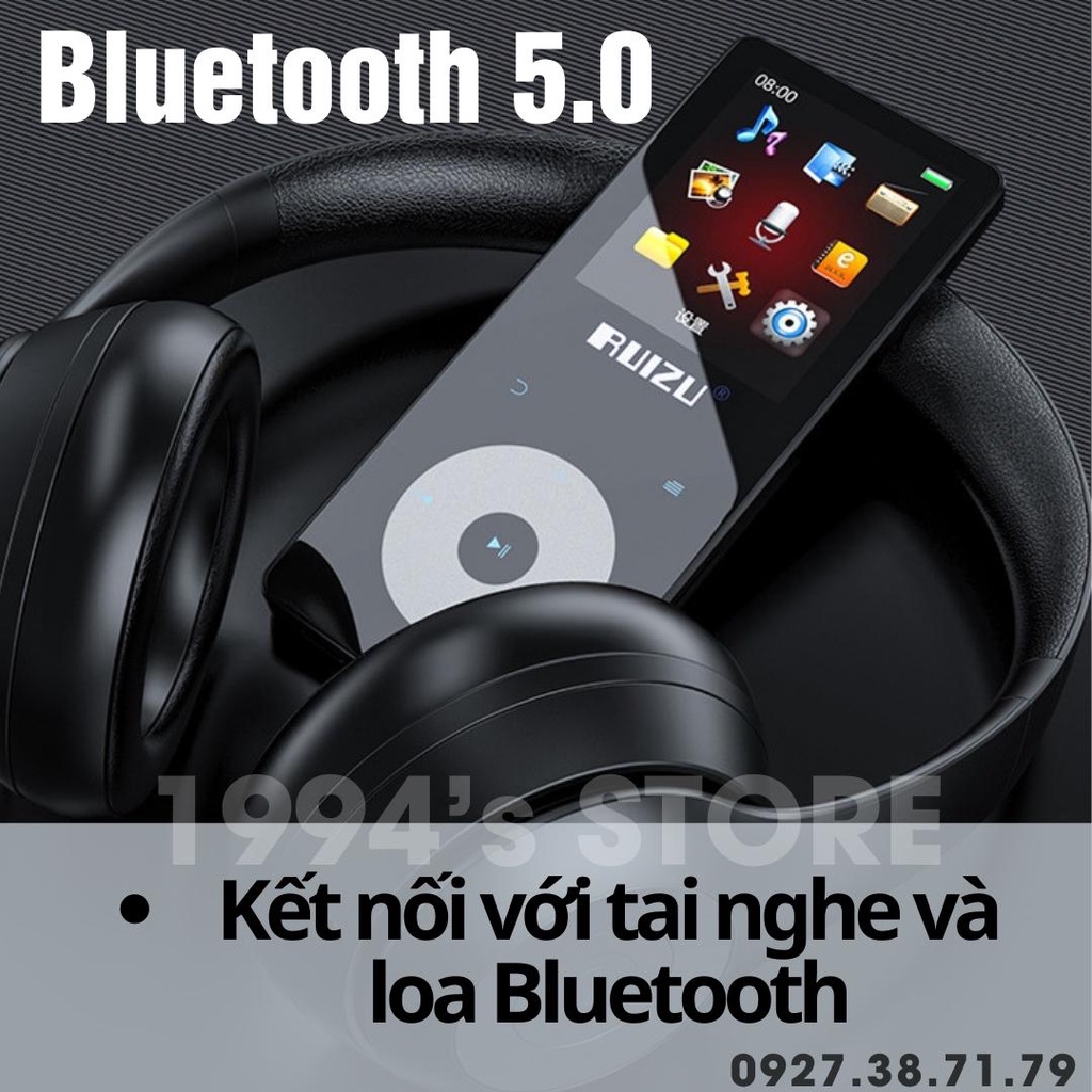 [SẴN] Máy nghe nhạc lossless Ruizu X02B - Bluetooth 5.0 - Loa ngoài siêu lớn - Cảm ứng - Xem phim, xem hình ảnh, ebook..