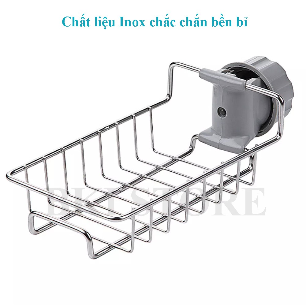 Giá Treo Vòi Đựng Đồ, Giẻ Rửa Chén Bát. Kệ Gắn Vòi INOX Để Đồ Giẻ Rửa Chén Bát