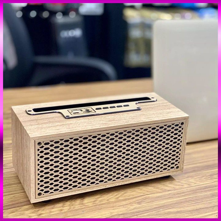 Loa Gỗ Bluetooth mini không dây MX5 trang trí nghe nhạc âm bass cực hay pin trâu hỗ trợ cổng AUX bảo hành 1 năm