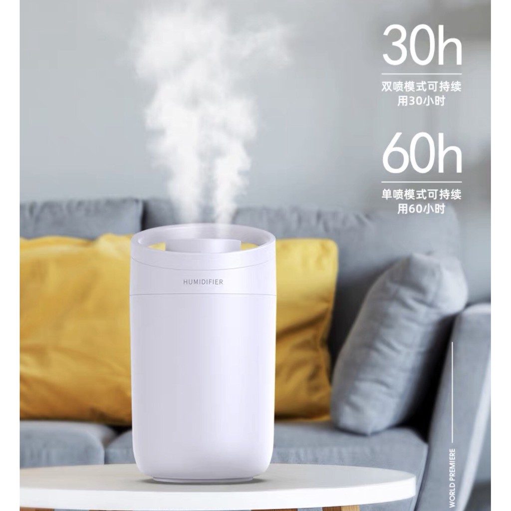 Máy Phun Sương Tạo Độ Ẩm Không Khí dung tích lớn 3 Lít - Khuếch tán - Humidifier - HÀNG CÓ SẴN