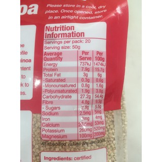 Hạt Quinoa (Diêm mạch) Absolute Organic 1KG