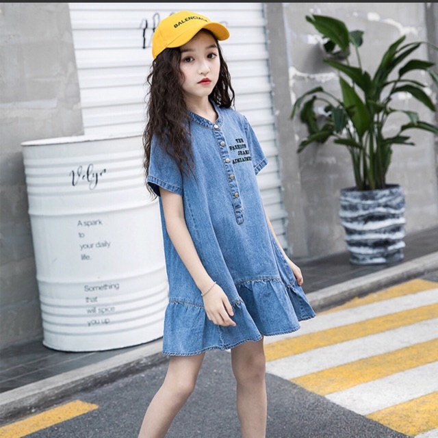Đầm jeans bé gái từ 18-45kg