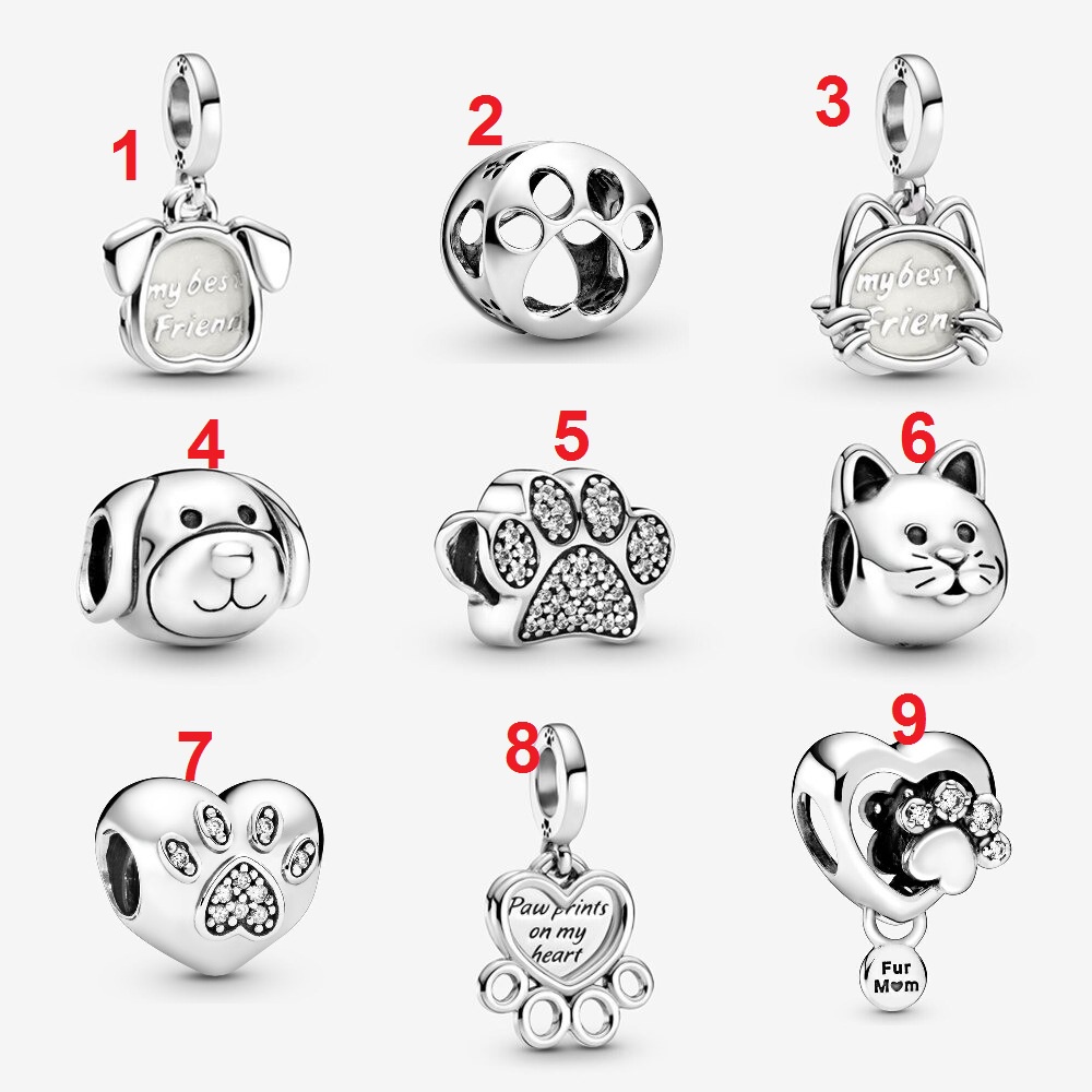 [Charm bạc 925 cao cấp] Charm bạc hình bàn chân chó- Mã sản phẩm VENUSBC