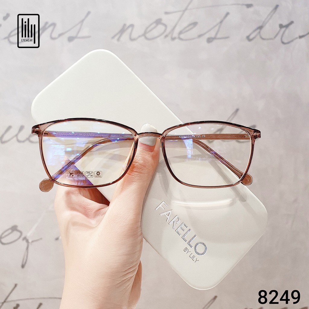 Gọng kính mắt thời trang Lilyeyewear vuông nhựa dẻo, thanh mảnh nhiều màu độc đáo 8249 | BigBuy360 - bigbuy360.vn
