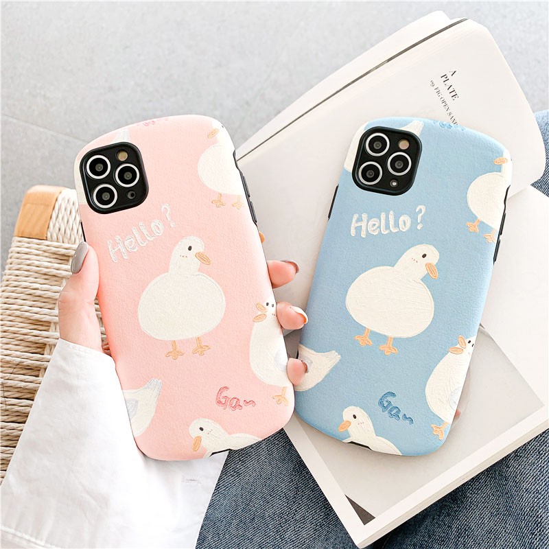 Ốp lưng iphone Hello Duck IMD viền cong dày dặn 5/5s/6/6plus/6s/6splus/7/7plus/8/8plus/x/xr/xs/11/12/pro/max/plus/promax | BigBuy360 - bigbuy360.vn