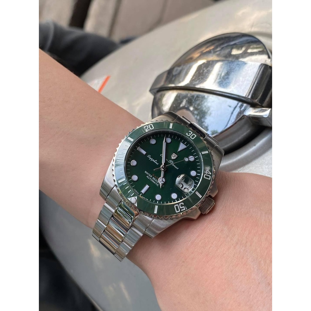 Đồng hồ nam Olym Pianus Submariner OP899832AGS-XL - Mặt xanh lá mạnh mẽ với kính sapphire