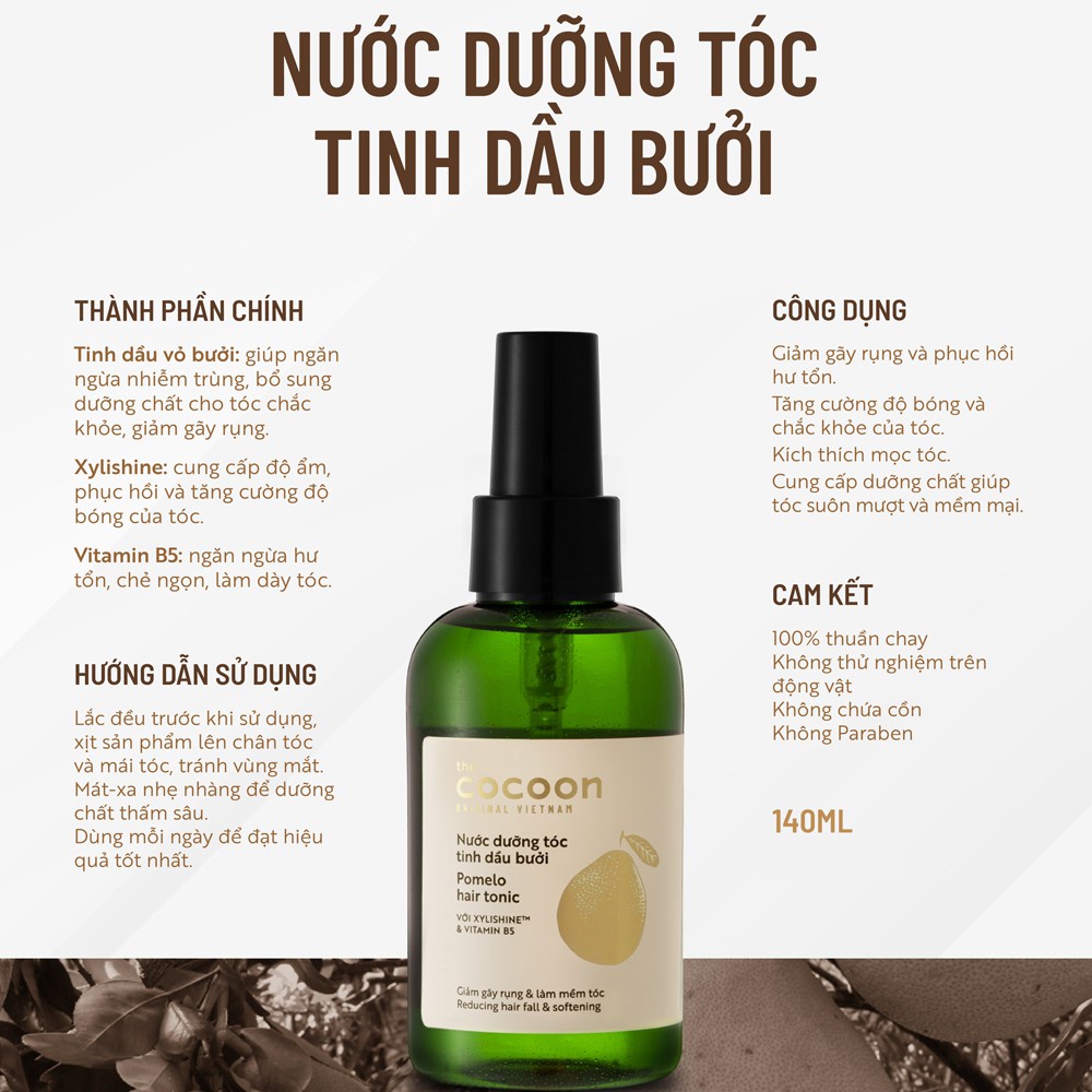 Nước dưỡng tóc tinh dầu bưởi cocoon