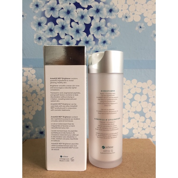 AnteAGE MD Brightener Dưỡng Sáng Trắng Sáng Mạnh, Giúp Làn Da Sáng Khoẻ, Đều Màu 30ml