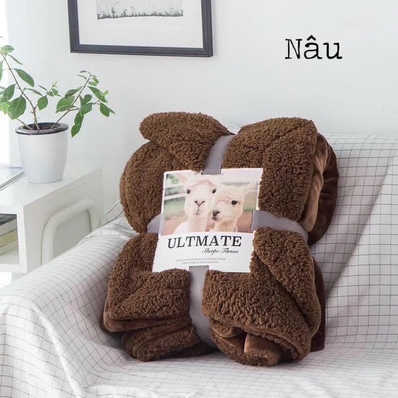 [XẢ KHO 3 NGÀY] Chăn Lông Cừu Ultmate Nhập Khẩu Úc 2 Mặt Cực ấm áp - Sakura JP ( Chăn Cừu Loại 1)