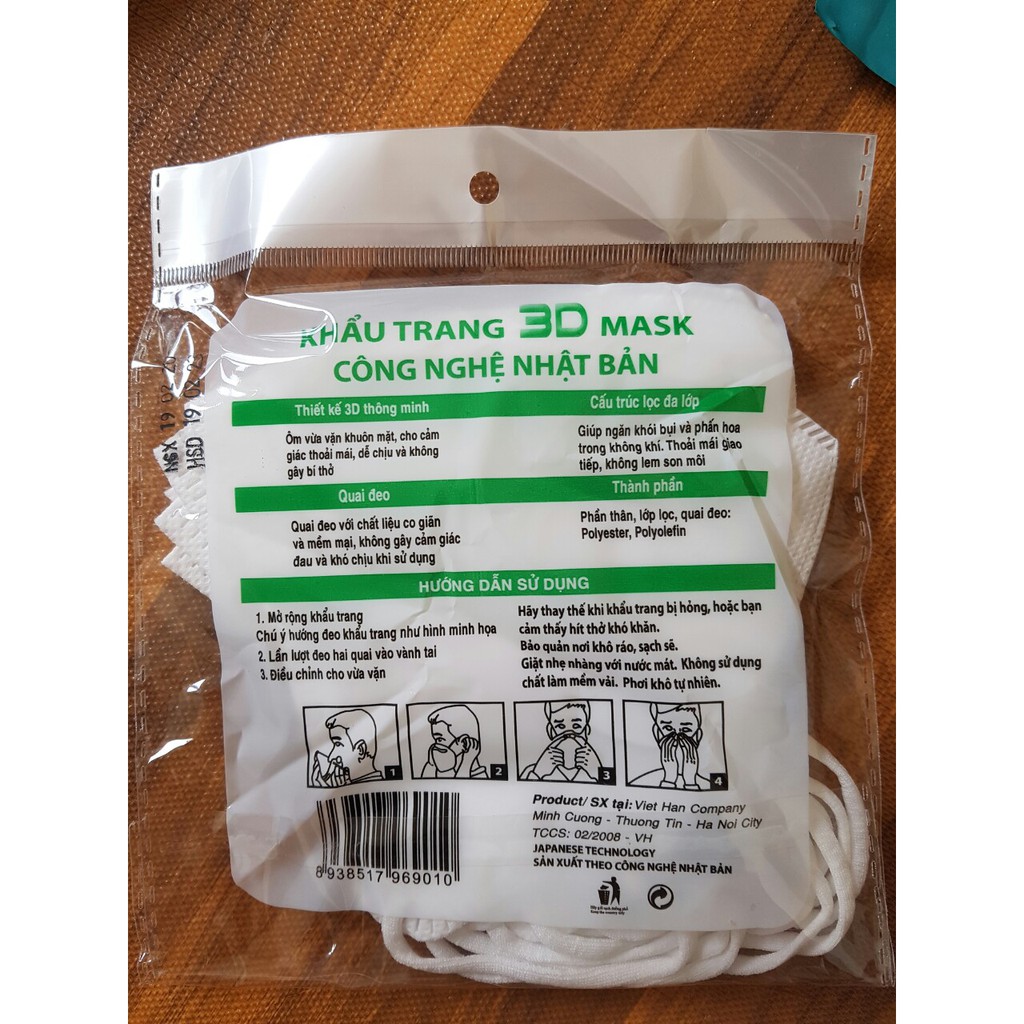 Khẩu trang 3D Mask ngăn khói bụi (1 gói 5 miếng) | BigBuy360 - bigbuy360.vn