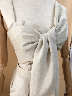ÁO CROPTOP NƠ LINEN