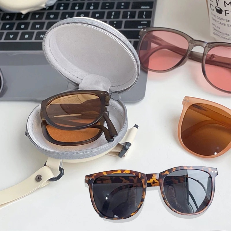 Kính Mát Gập Lại Được Chống Tia UV Phong Cách Vintage Thời Trang Cho NữKính Mát Gọng Tròn Thời Trang Cho Nữ