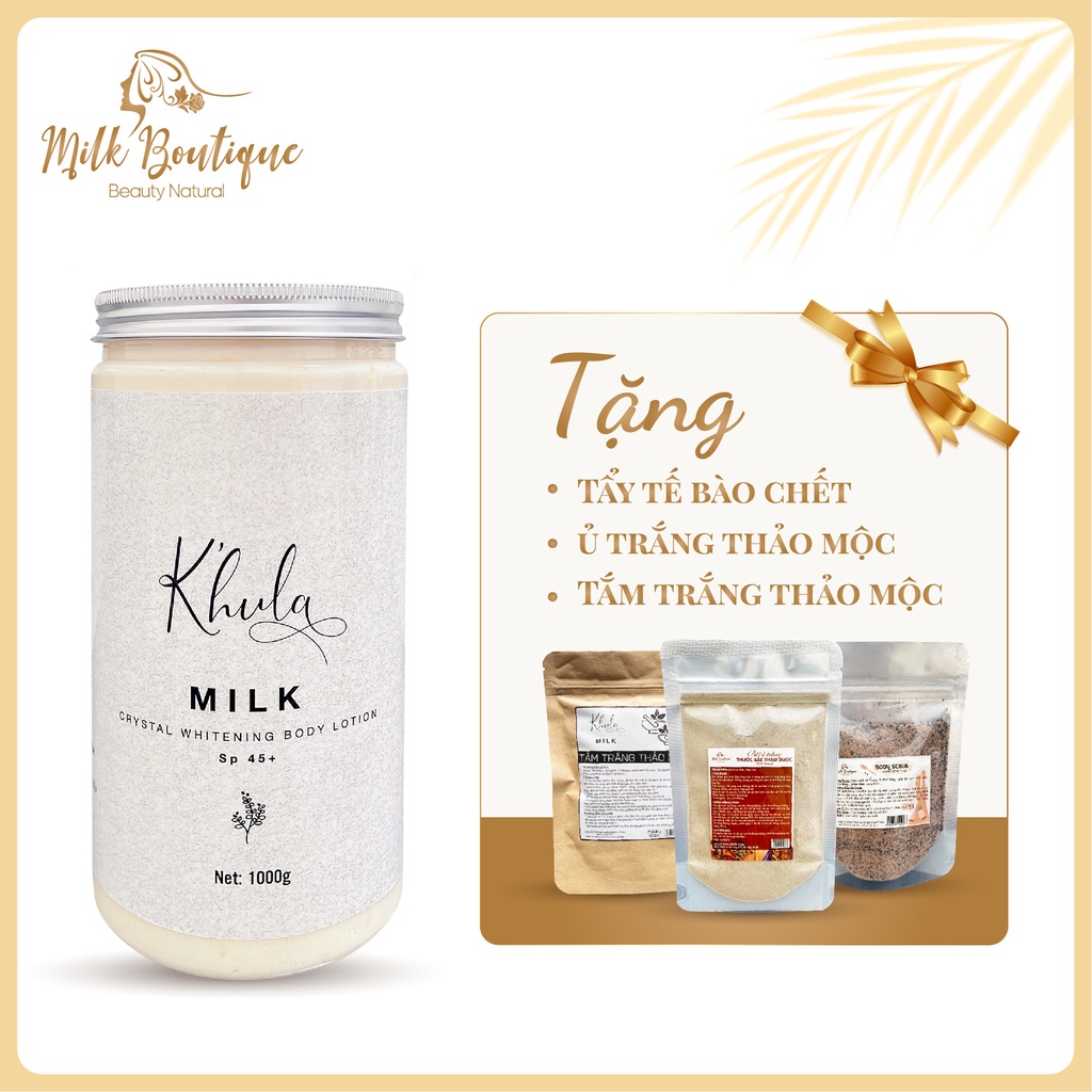 Kem dưỡng trắng da body K'HULA MILK, hộp 1000gr, không bết rít, không lộ vân kem,hàng chính hãng Huyền Milk Boutique