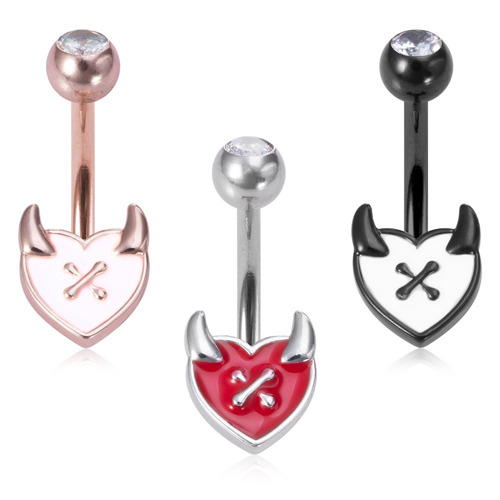 Khuyên RốN HìNh Tim BằNg ThéP Không Gỉ ThờI Trang