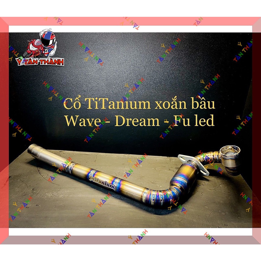 Cổ pô titan có bầu hơi cong cho wave,dream,future125,neo MS 28