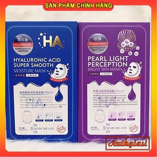 Mặt nạ Maycreate HA Xanh Cấp Nước - HA Tím Trắng Da Mask nội địa Trung