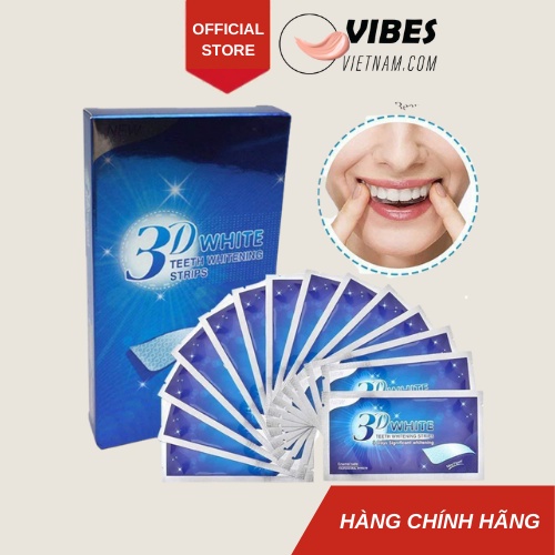 Miếng dán trắng răng 3D White Teeth Whitening Strips - Hộp 7 gói vibesvietnam
