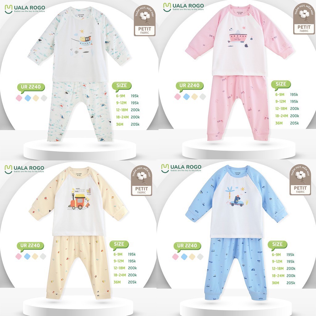 Bộ Dài Tay Cài Vai Petit Họa Tiết Giao Thông UR2240