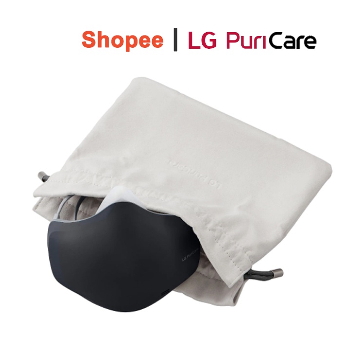 Khẩu trang lọc khí LG Puricare Mask thế hệ 2 (màu đen) AP551ABFA - lọc bụi mịn 2.5 PM - Chính Hãng (Model 2022)