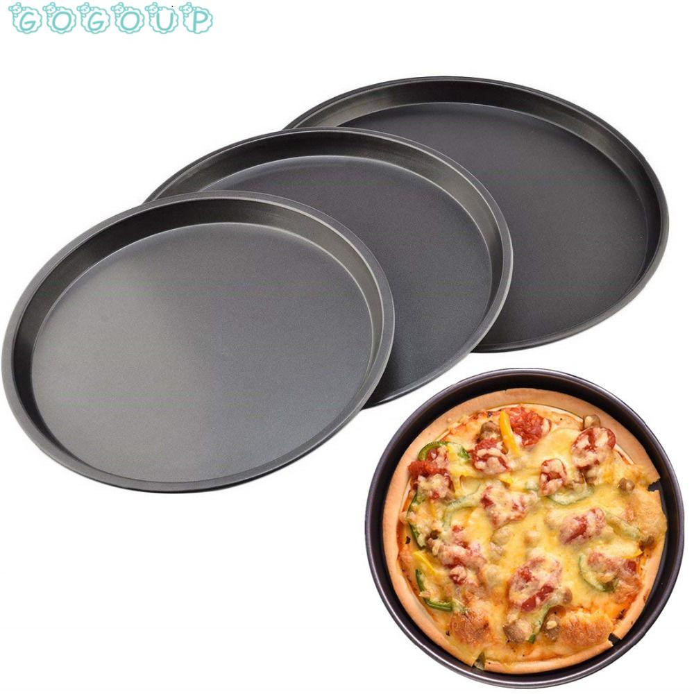 Khuôn nướng bánh pizza/ bánh mì bằng thép carbon màu đen chống dính tiện dụng cho nhà bếp