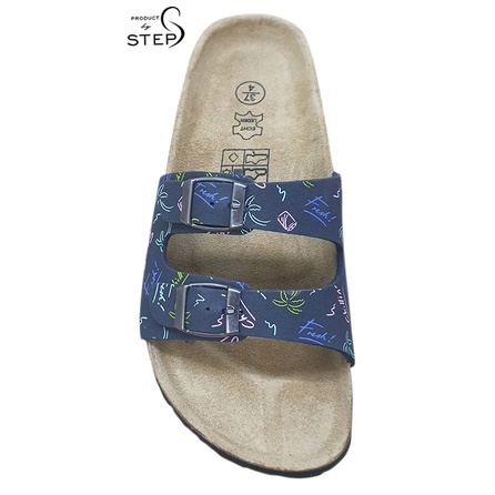 Dép đế trấu Nữ Quai EVA in hoa văn 2 khoá