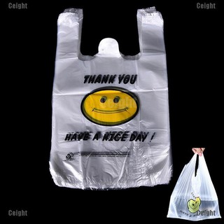 100 Túi nhựa nylon 20 x 32cm in hình mặt cườI vui vẻ dùng khi đi siêu thị