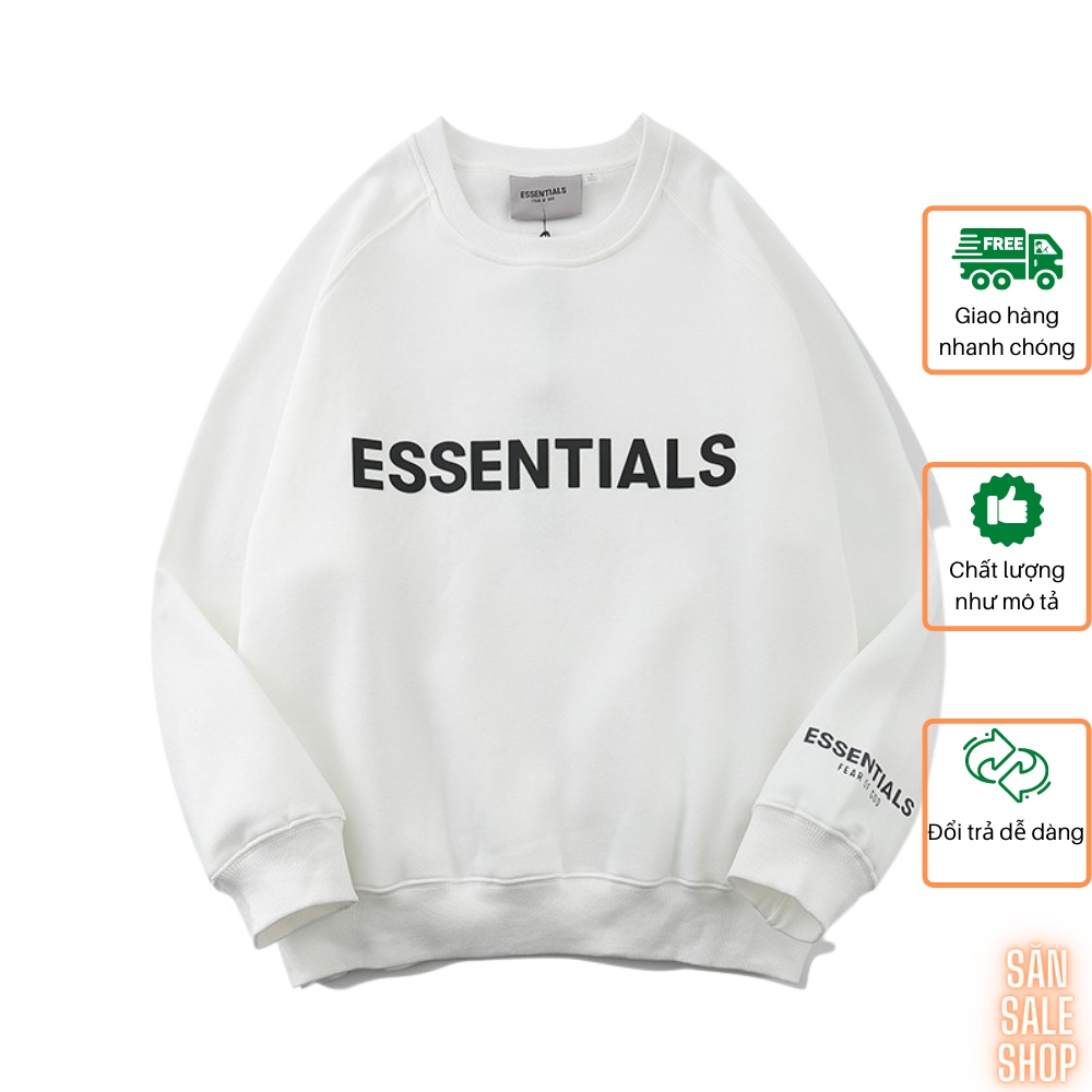 Áo sweater hoodie ESSENTIALS Unisex oversize Cotton nỉ lót bông SG