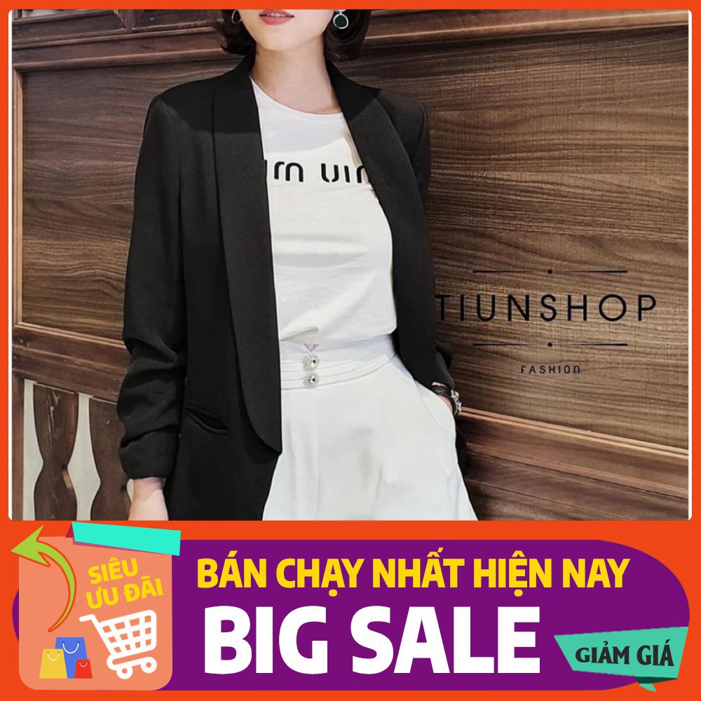 X áo blazer nữ trơn tru dáng dài không khuy chất vải xuất dư cao cấp hót hít 71 5