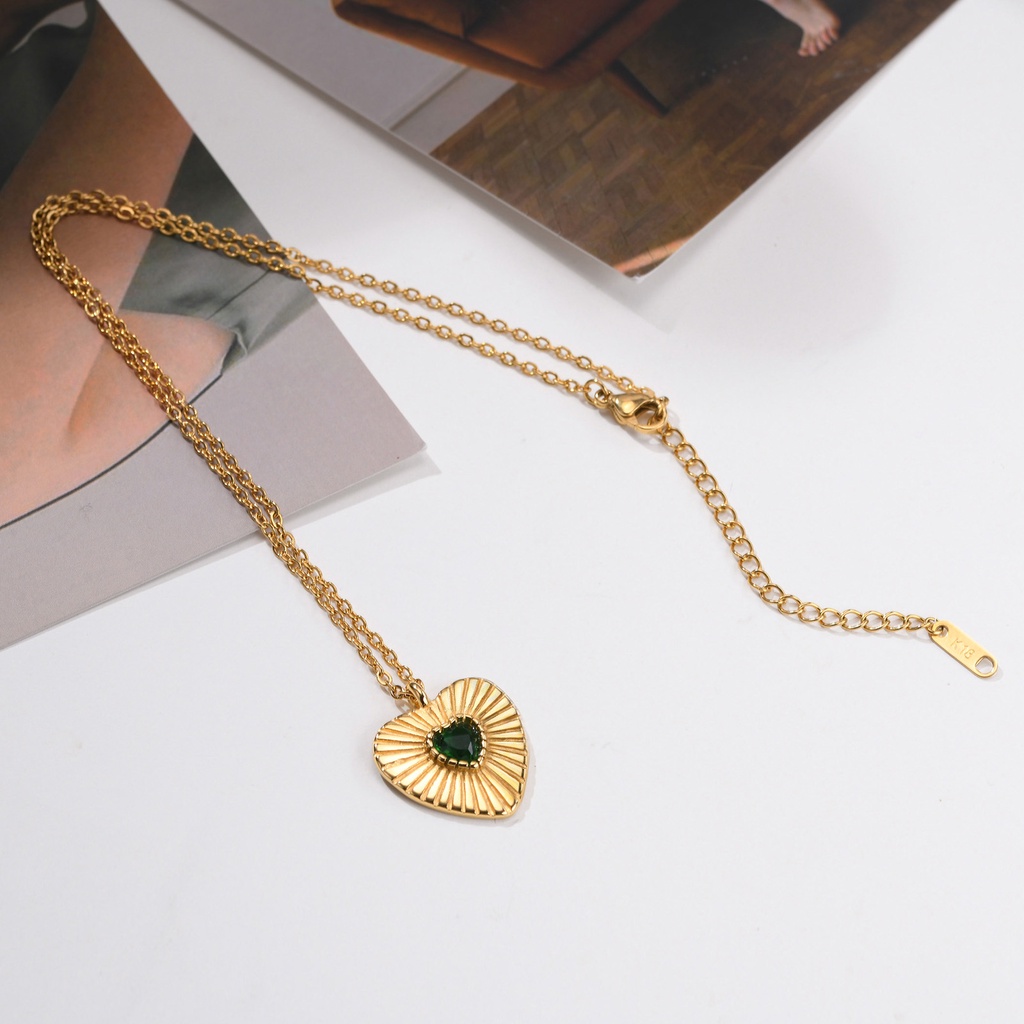 Vnox Vòng cổ Mạ Vàng 14K Mặt Hình Trái Tim Thời Trang Cho Nữ