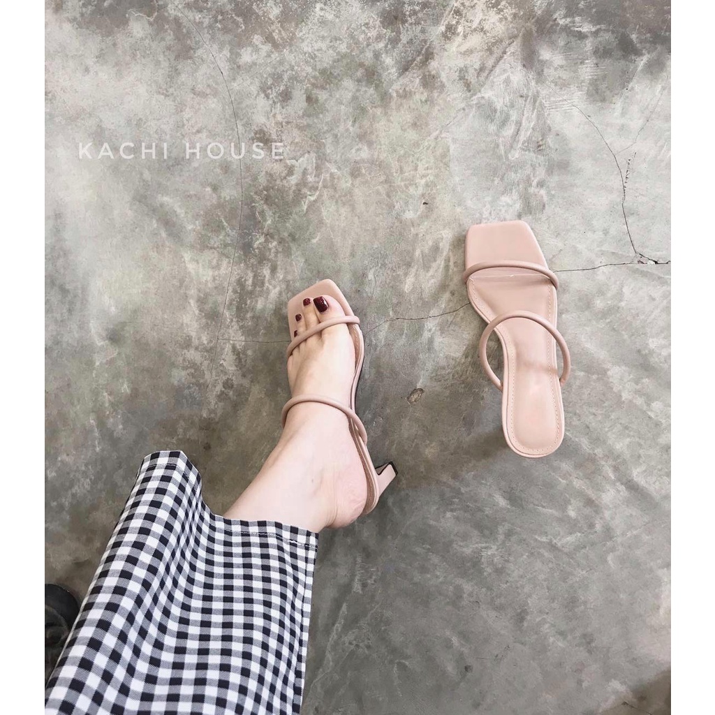 Dép Kachi gót dẹt 2 quai ngang basic -Kachi House (FORM NHỎ)