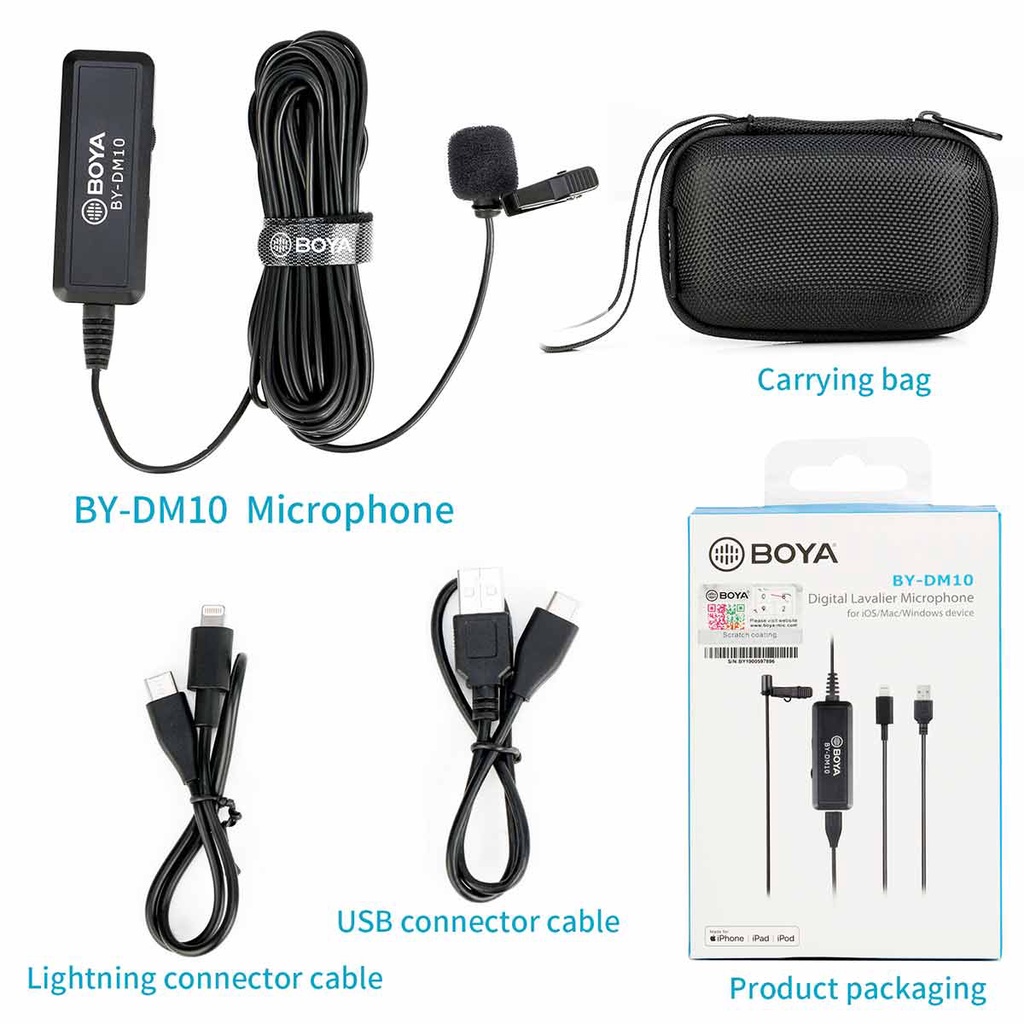 BOYA BY-DM10 / BY-DM10UC - Mic thu âm dành cho Điện thoại và Laptop - Hàng Chính Hãng