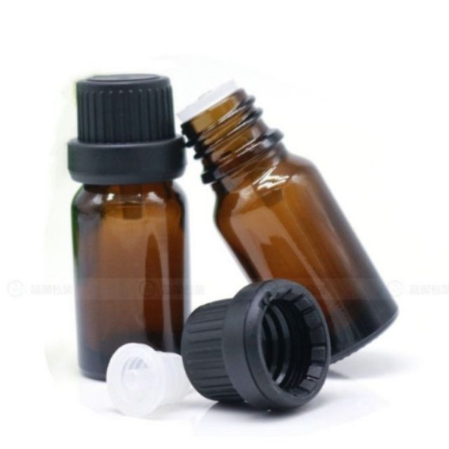 VỎ Lọ  thủy tinh màu nâu thế tích 10ml ( nắp nhựa đen + nhỏ giọt )