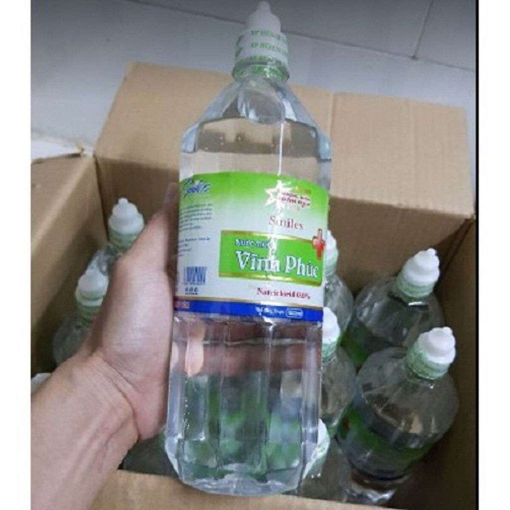 Nước muối sinh lý 500ml - 1 lít Vĩnh Phúc, NaCl nồng độ 0.9%, súc rửa khoang miệng, mũi, hạn chế lây nhiễm bệnh