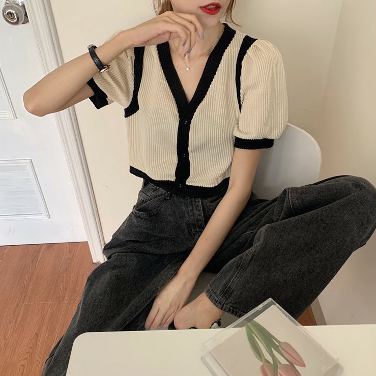 B&amp;G Áo Sơ Mi Tay Phồng Dáng Rộng Thời Trang Mùa Hè 2022 Áo phông Nữ JL-TX-141