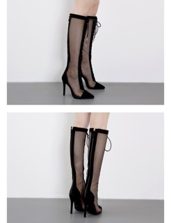 Giày boots cao gót chiến binh