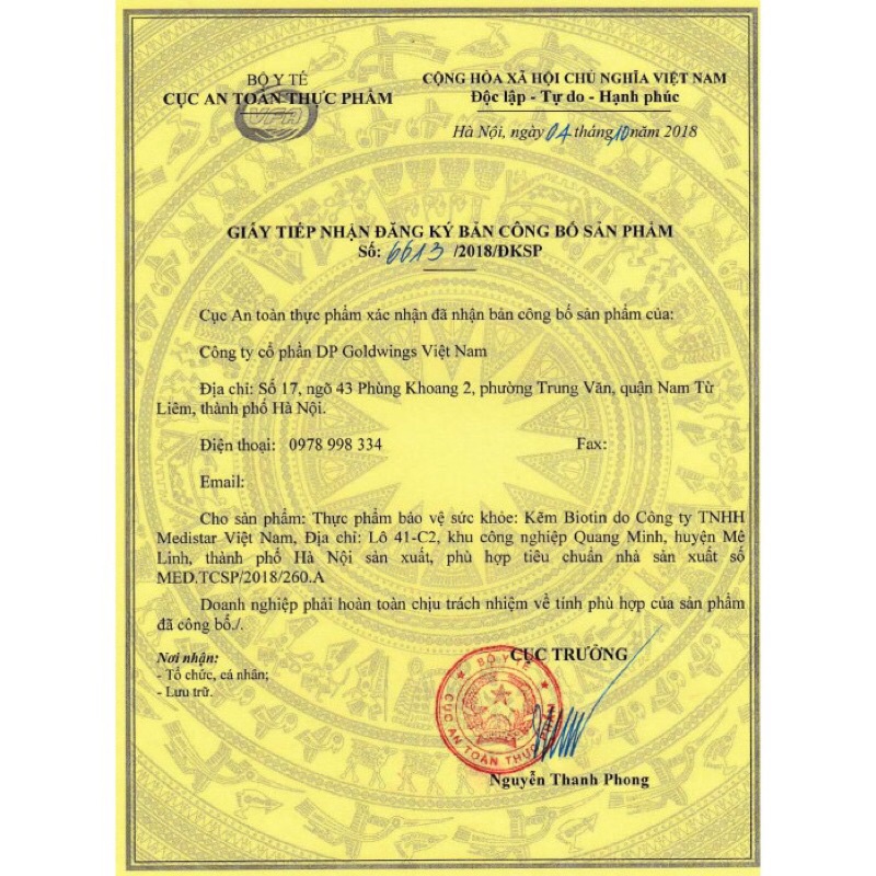 Kẽm biotin Goldwings _ giảm rụng tóc sáng da