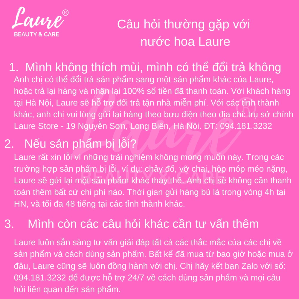 Nước hoa Laure 30ml chính hãng nhiều mùi, tặng kèm sample test 3ml mùi khác số lượng có hạn | BigBuy360 - bigbuy360.vn