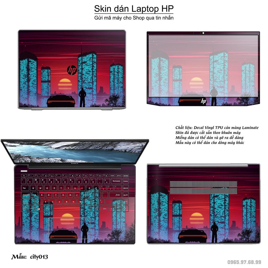 Skin dán Laptop HP in hình thành phố nhiều mẫu 3 (inbox mã máy cho Shop)