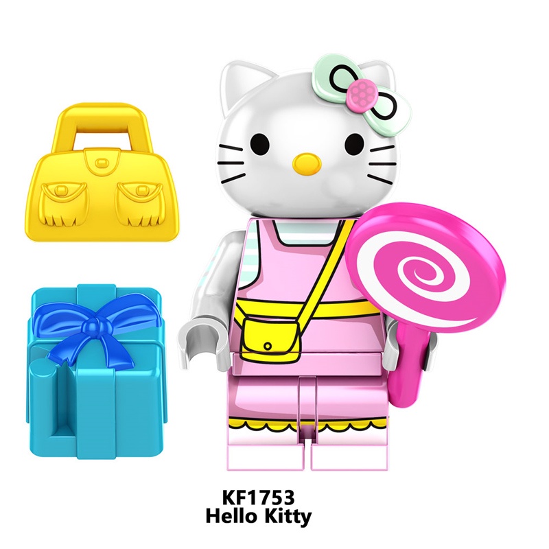 Mô Hình Đồ Chơi Lắp Ráp Mắt Xanh Dương Hình Hello Kitty Dễ Thương