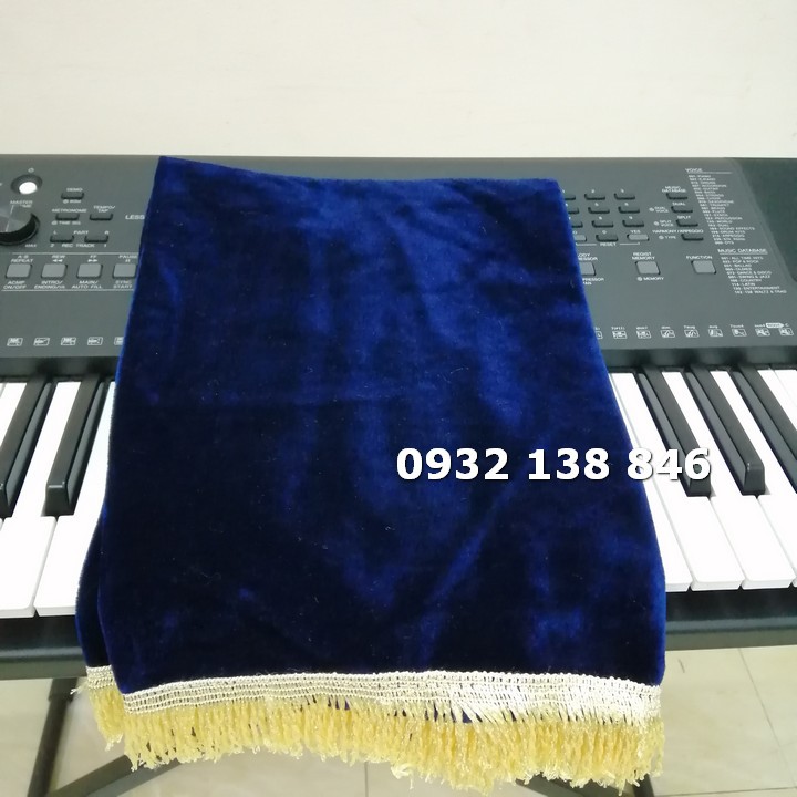 khăn phủ Đàn Organ nhung xanh da trời