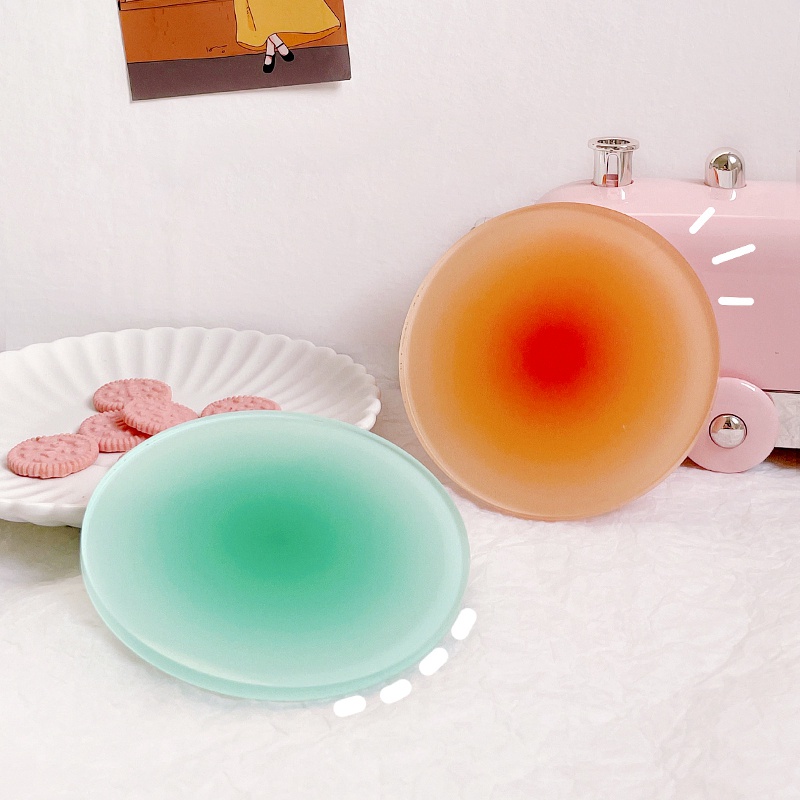 Miếng Lót Ly Tròn Màu Gradient Bằng Acrylic Dùng Làm Đạo Cụ Chụp Ảnh