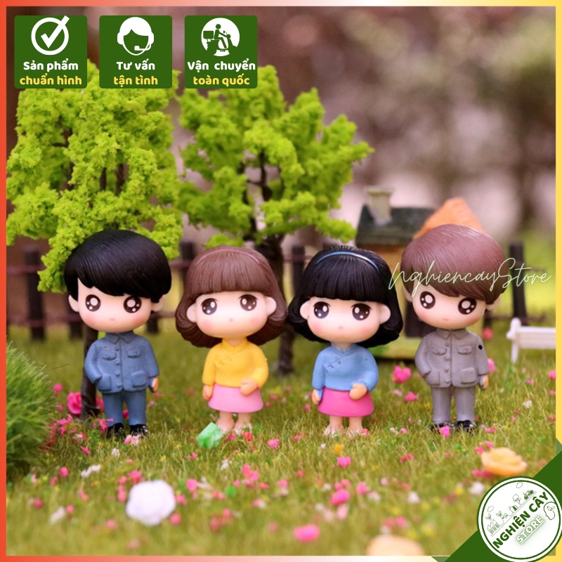 Phụ kiện Cặp đôi xườn sám trang trí tiểu cảnh, cây cảnh, sen đá