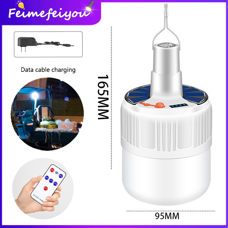 Bóng đèn LED năng lượng mặt trời 300W có thể sạc chống thấm nước kèm điều khiển từ xa (nhiều phân loại tùy chọn)
