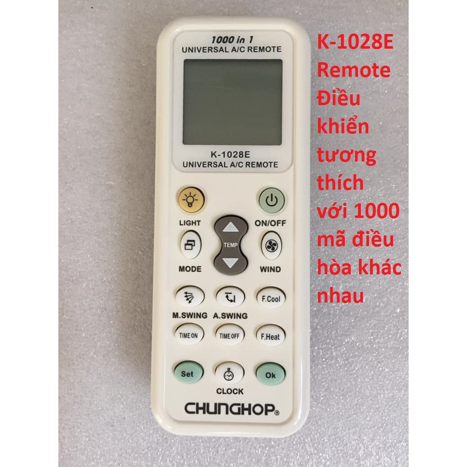 REMOTE điều khiển máy lạnh đa năng K-1028E dùng được cho 1000 loại điều hòa khác nhau