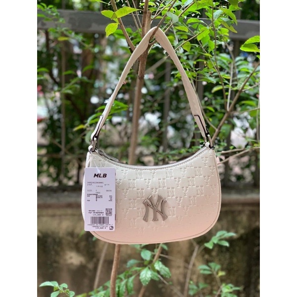 Túi kẹp nách da in chìm MLB NY