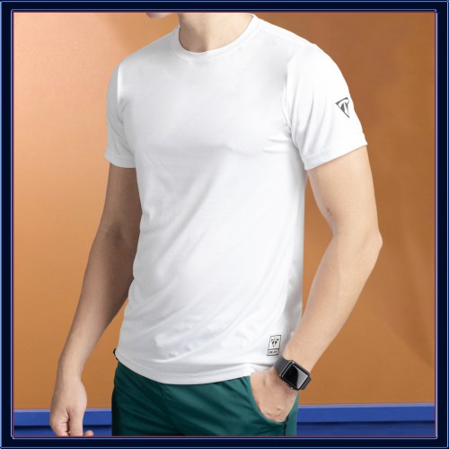 Áo thể thao nam NUTTY, áo tập gym vải thun trắng, vải thun lạnh, co dãn 4 chiều, chuẩn form, thoải mái | BigBuy360 - bigbuy360.vn