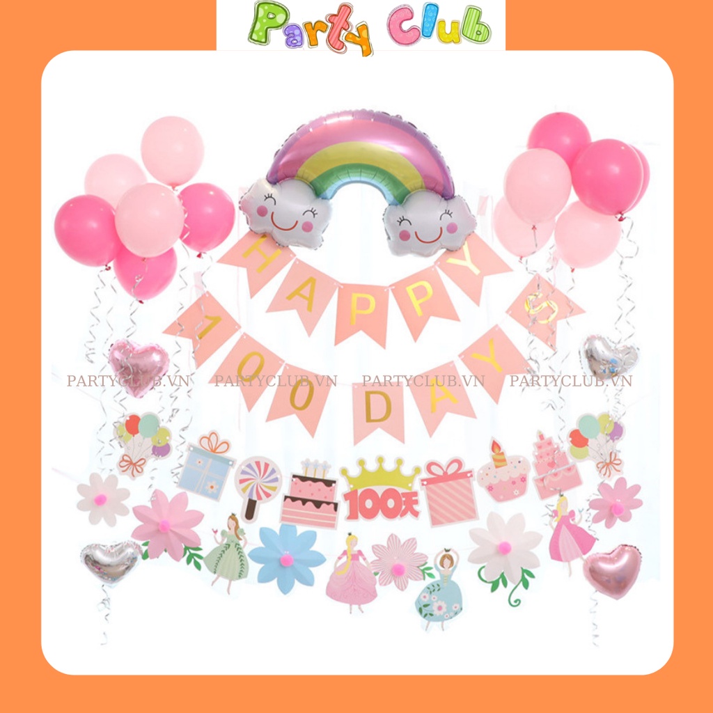 Bóng hình mây cầu vồng trang trí sinh nhật