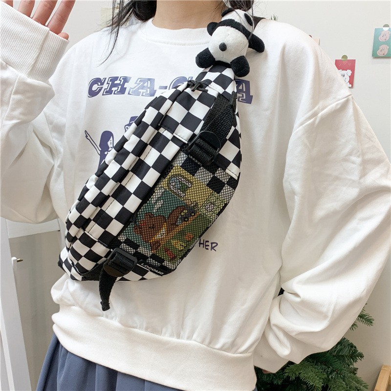 Túi Đeo Chéo Nam Nữ Unisex Ba Lô Nhỏ Đeo Ngực Hàn Quốc Cá Tính Thể Thao Vải Canvas Chống Nước