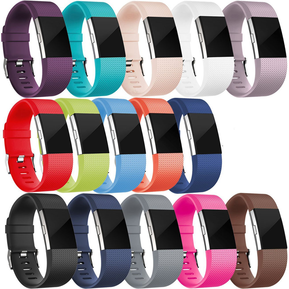 Dây đeo thay thế chất liệu silicon màu trơn cho Fitbit Charge 2